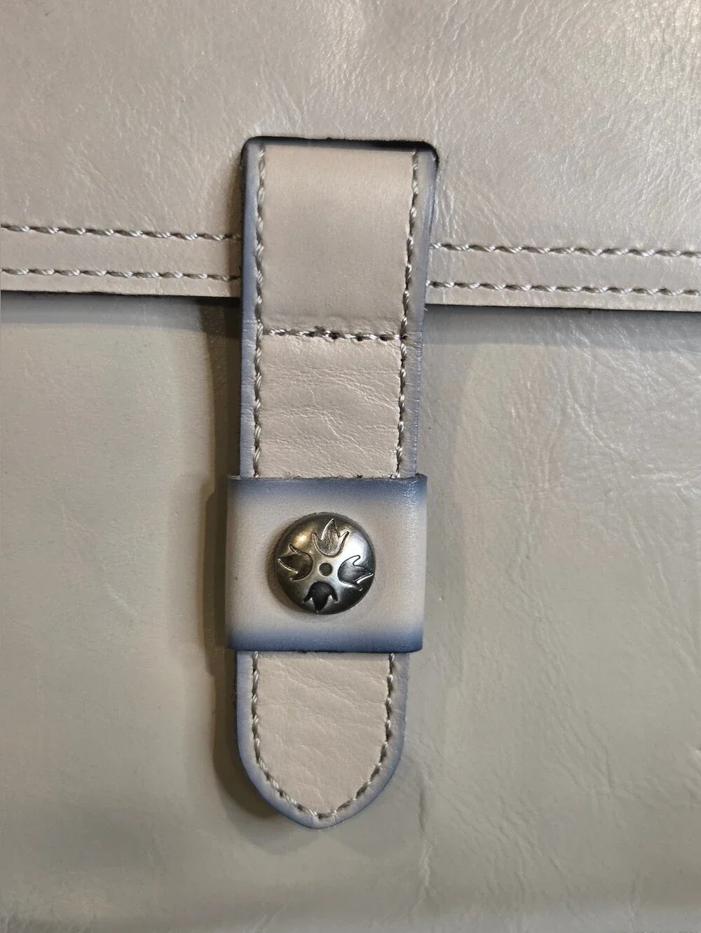 Patricia Nash Madison Leather Tote Bag Gray Stone